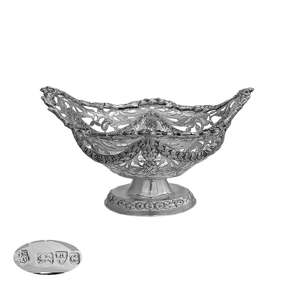 Edwardian  Silver   Dessert Basket  Chester 1903